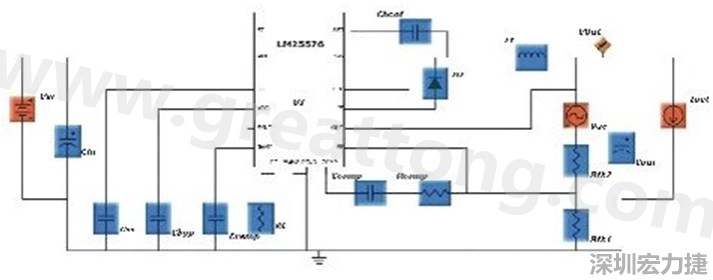 參考圖1的電流通路：把FET在導(dǎo)通狀態(tài)下流經(jīng)的通路標記為紅色；把FET在關(guān)斷狀態(tài)下的迴路標記為綠色。