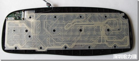 現(xiàn)在的電腦鍵盤拆開被蓋后就只看到一片約5mmx3mm的電路板及兩片取代原本電路板的PTF。