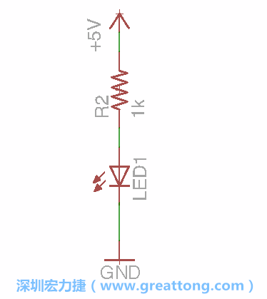 如圖所示放置一個開關(guān)（switch）、10K電阻器（10k resistor）和0.1μF的電容（0.1μF capacitor），并把開關(guān)的一端連到接地端上。