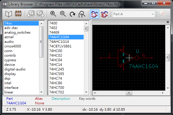  library 包含多個component (schematics symbol)。