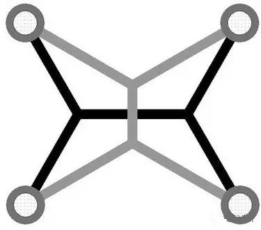 灰色Steiner樹不是最優(yōu)的，但黑色Steiner樹是最優(yōu)的。